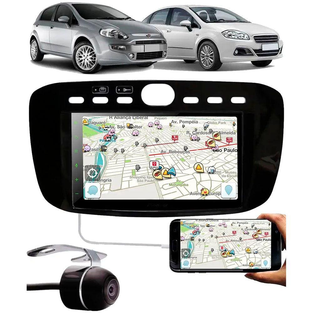 Kit Multimidia 2Din Fiat Punto 2013 A 2017 Linea 2015 A 2016