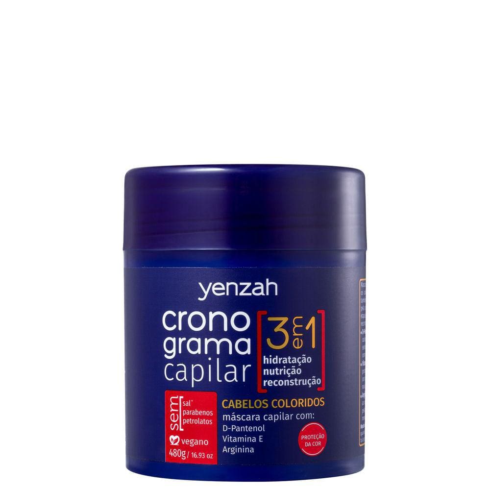 Yenzah Cronograma Capilar 3 em 1 Coloridos - Máscara 480g