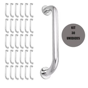 Alça De Apoio 60Cm Barra Inox Kit 30 Unidades Acessibilidade