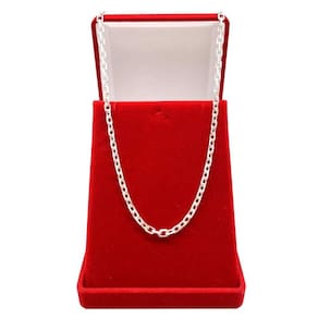 Corrente Cordão De Prata 925 Maciça 60cm Cadeado Masculina 4mm
