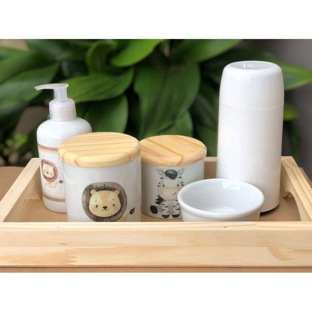 Animais Peças para Montar e Pintar SEIN - kit com Tinta e Pincel - Madeira  MDF - 40 peças