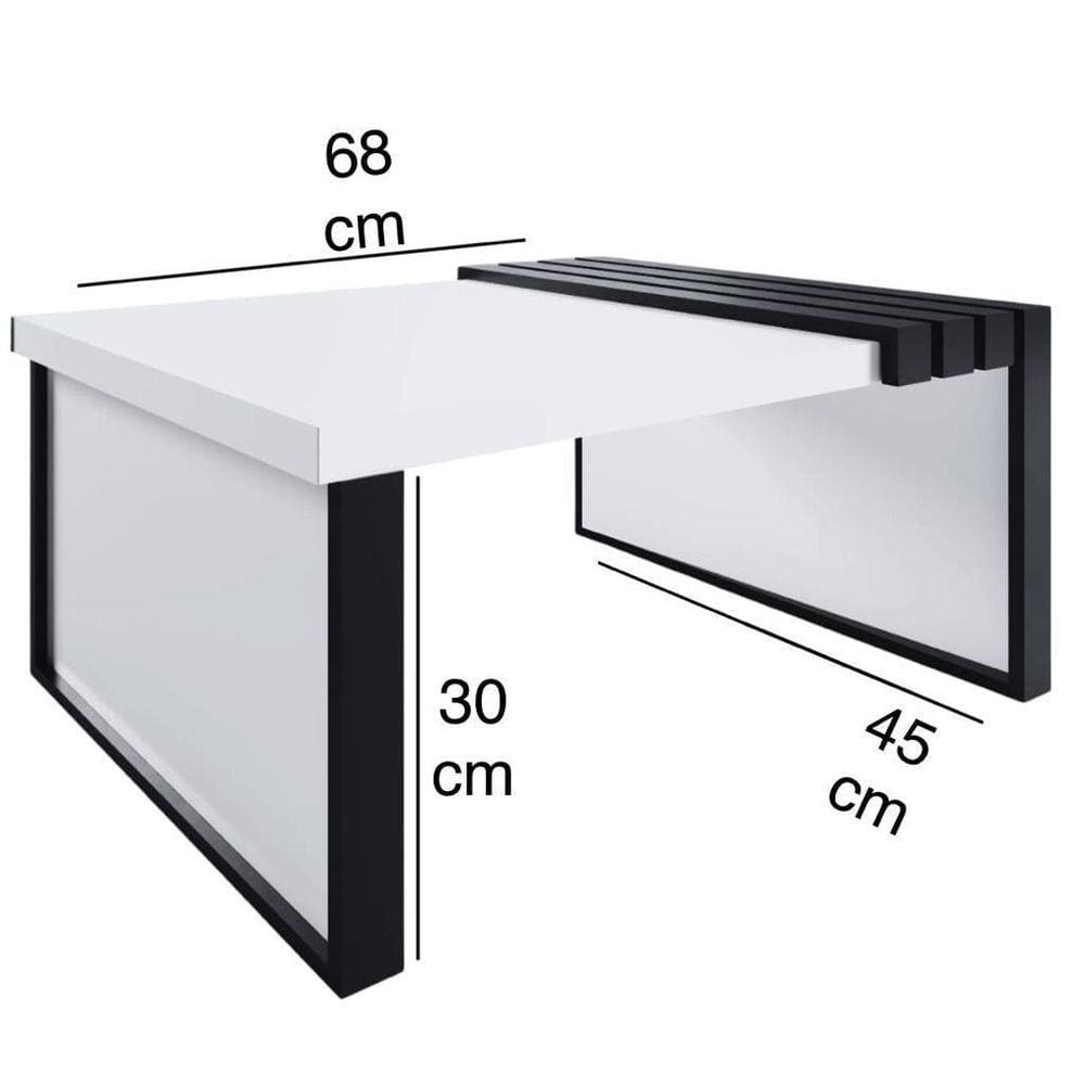 Mesa De Centro Safira - Sala De Estar - Preto/Branco
