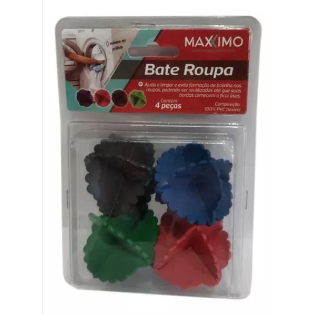 Bate roupas 4 bolinhas para máquina de lavar