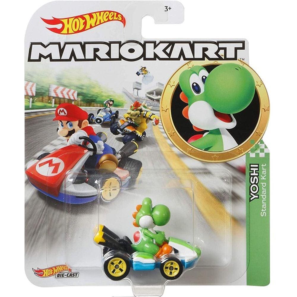 Hot Wheels Mario KART Yoshi Stantadard KART Mattel GBG25