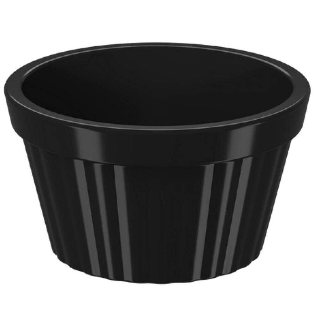 Conjunto 40 Ramequim para Restaurante Preto Canelado 90ml Potes Pequenos Uno Coza Plástico 7,3cm