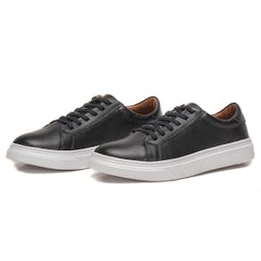 Sapatenis Masculino Couro Casual Design Moderno Fechamento Cadarço Sola Borracha Antiderrapante
