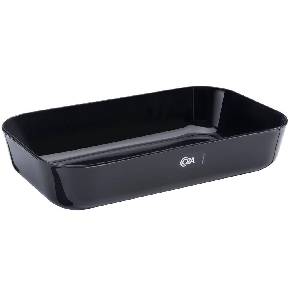 Kit 24 Bandejas Travessa Tigela Retangular Servir Sobremesa Doces 2,8L Buffet Coza Preto