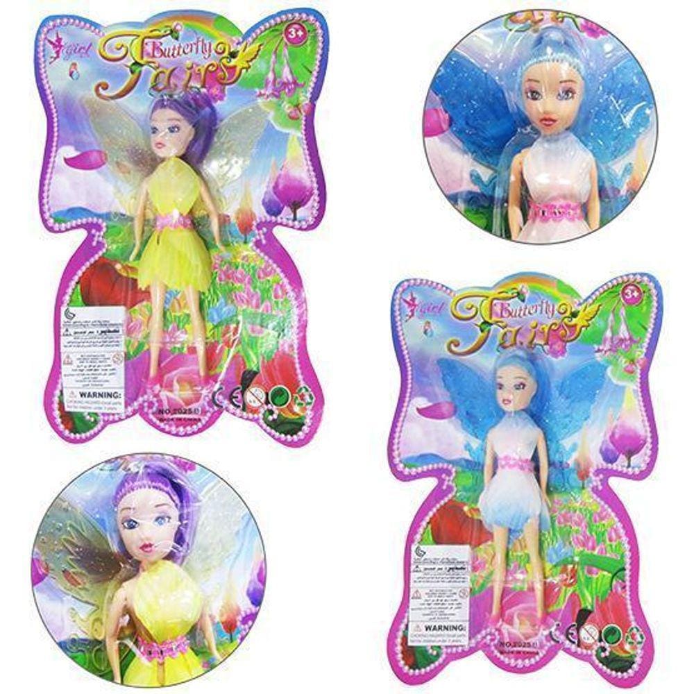 Boneca Fada Butterfly Fairy Com Vestido Colors Na Cartela