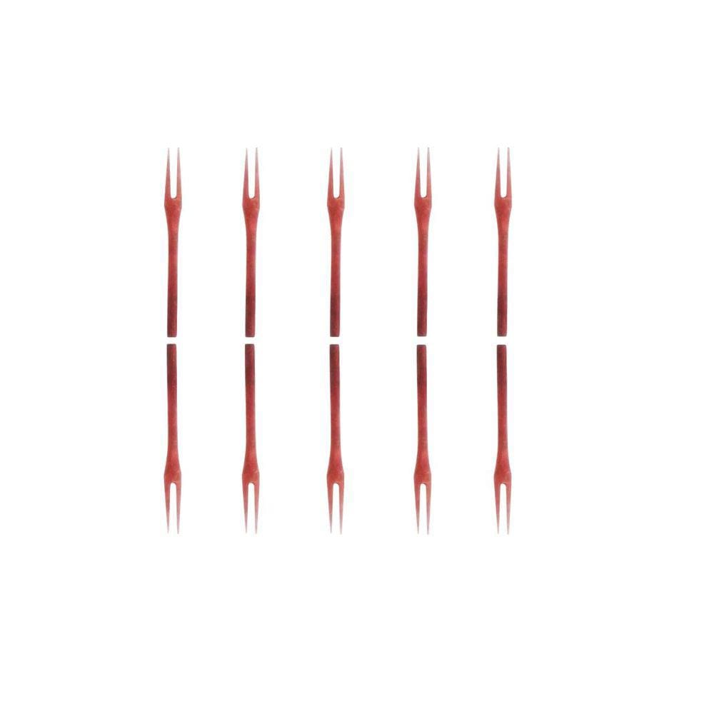 Kit 100 Peças Garfo Petisco Grande De Pau Madeira 22 Cm