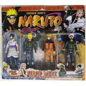 Naruto Kit Completo 4 Bonecos Articulado 15cm Uzumaki Sasuke