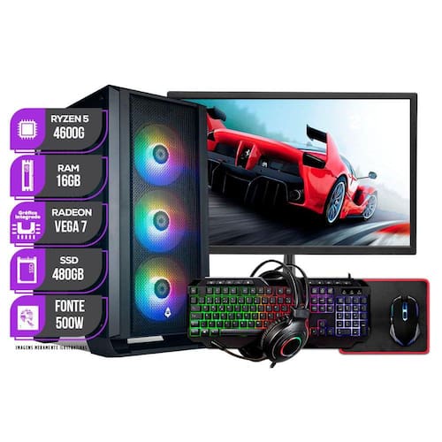 PC Gamer Completo 2 Monitores 21 Cadeira KaBuM