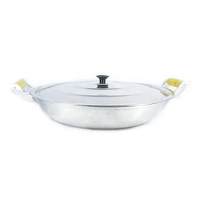 Frigideira Alumínio Fundido Polida Alça Madeira Trad 36cm