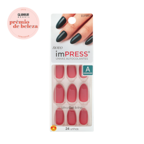 Kiss New York imPRESS Média Amendoada Quartz - Unhas Postiças (24 Unidades)