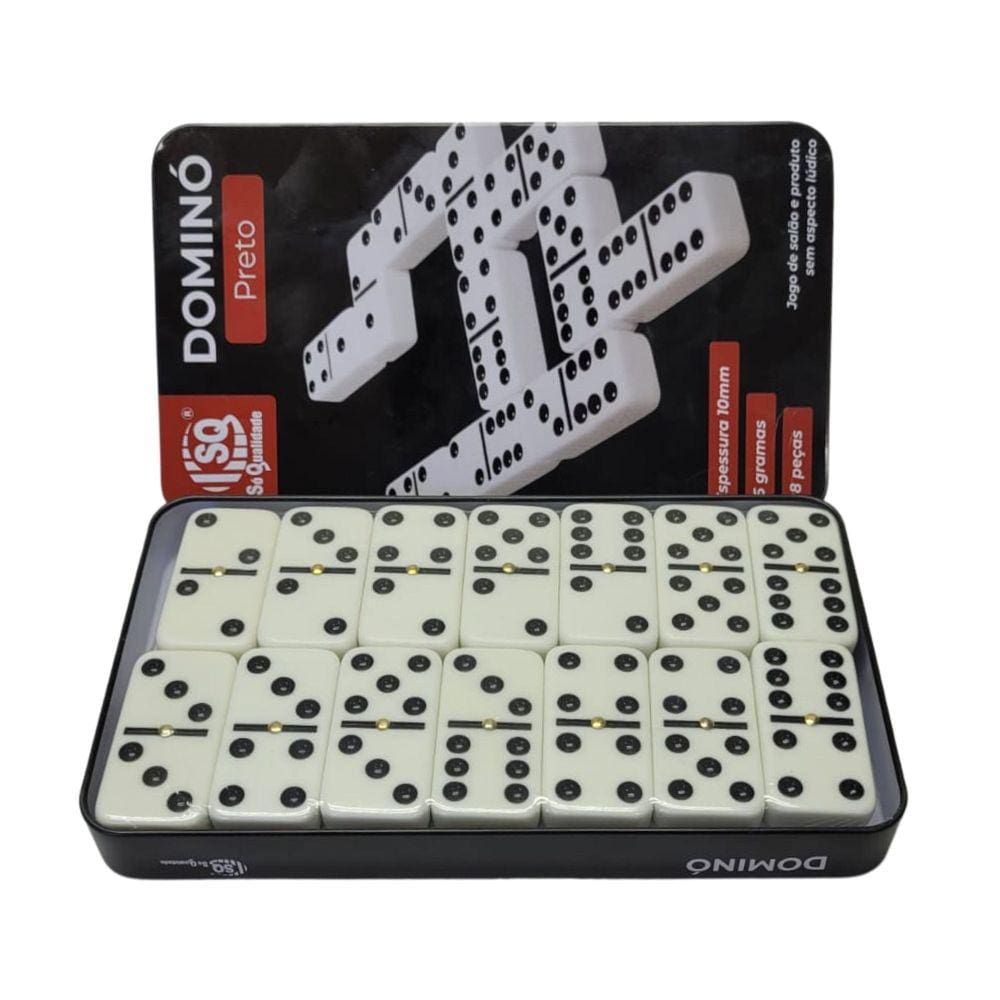 Jogo De Domino De Osso Profissional 28 Peças Com Estojo