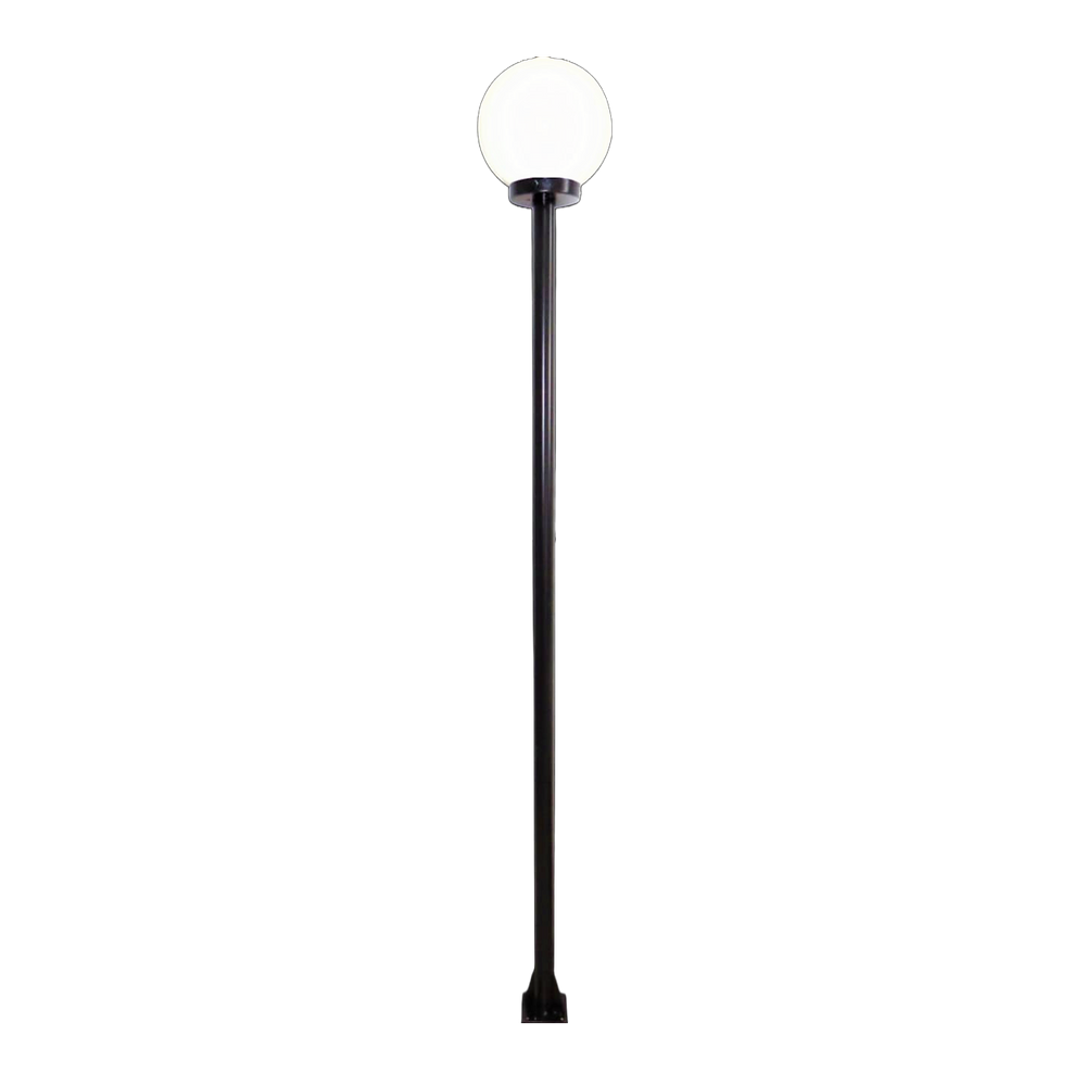 Poste e Luminária colonial Globo P de Jardim Preto 300cm