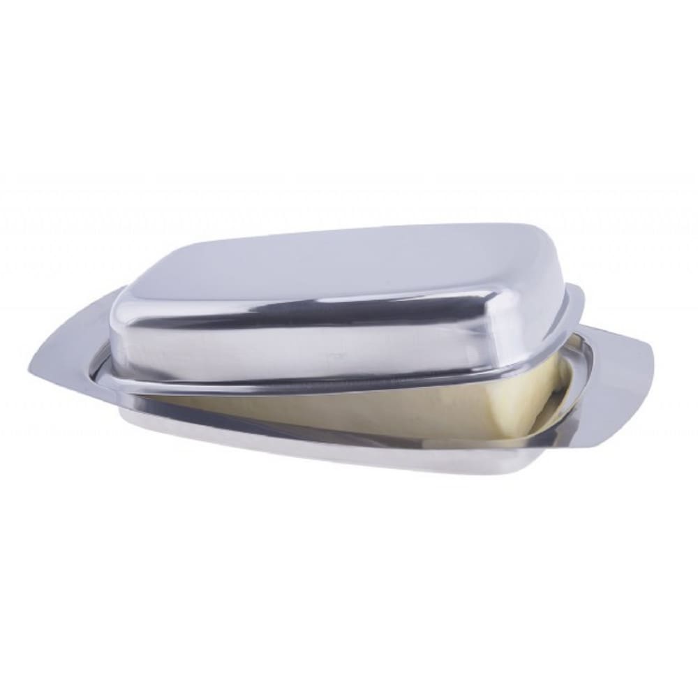 Manteigueira Inox Retangular Com Tampa Porta Manteiga 200gr