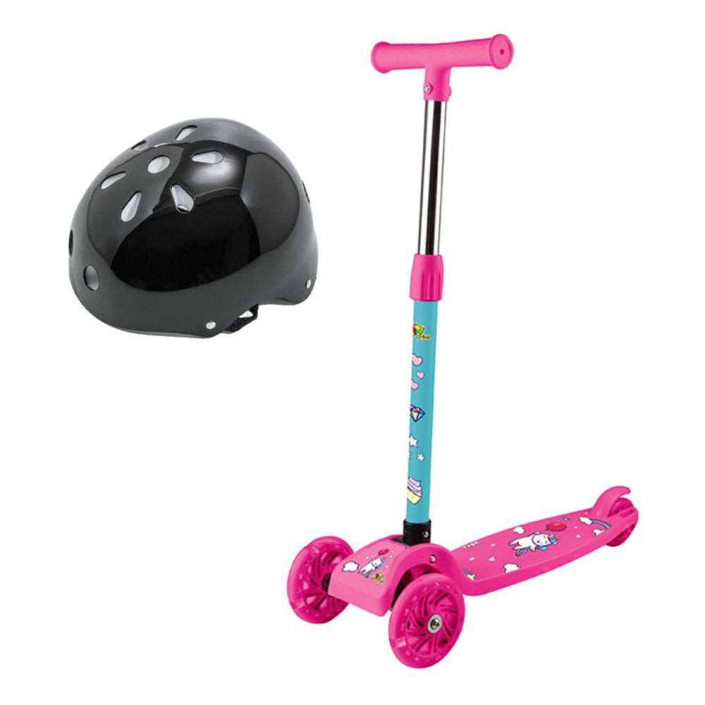 Patinete Rosa Para Meninas 6 7 8 9 Anos Belinda E Capacete