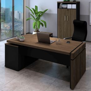 Escritório Completo Diretoria 3 Portas Charuto/preto - Artany Móveis