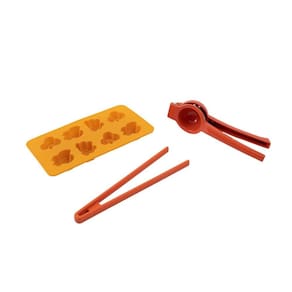 Kit forma de gelo e picolé, pegador de salada Mozcada e espremedor limão Oikos