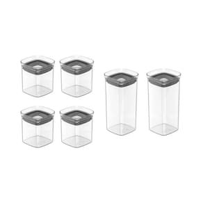 6 Porta Temperos Vedação Hermético Empilhável Cozinha Potes