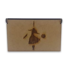 Porta Tarô Wicca Caixa Madeira Clássica Queimada 13 cm