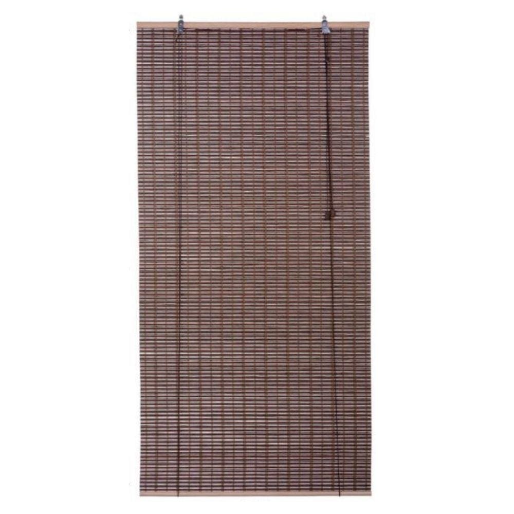 Persiana Bambu Rolo Marrom 100 (L) X 160 (A) cm Cortina Madeira Roller 1,00 x 1,60 Marrom
