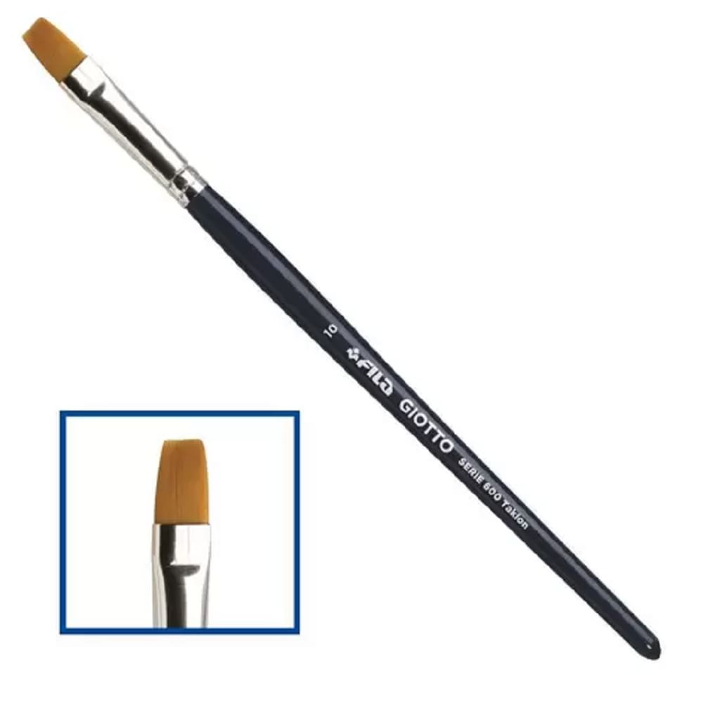 Pincel Chato N° 10 Art 600 Taklon Giotto - Caixa 12 Unid.