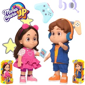Kit Bonecos com Som Maria Clara e JP Irmãos Youtubers
