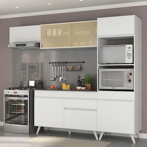 Armário De Cozinha Compacta 252cm Veneza Multimóveis Branco