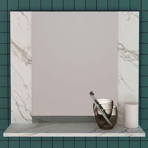Armário De Banheiro 1 Prateleira Mármore Branco Bn3610 - Tecno Mobili