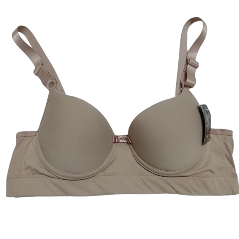Sutiã 3 fechos,alças reforçadas,microfibra, Bege
