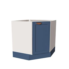 Balcão de Canto Oblíquo Sem Tampo Arizona CabeCasa MadeiraMadeira Branco/Azul