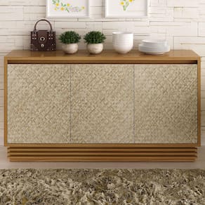 Balcão Buffet 3 Portas 1 Gaveta Natural/palha Bb2611 - Tecno Mobili