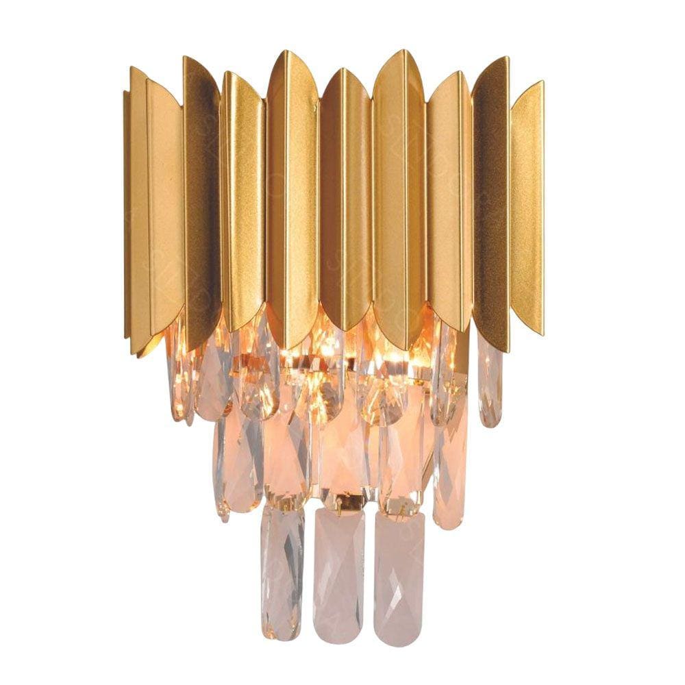 Arandela Dourada Cristais 31cm 2E14