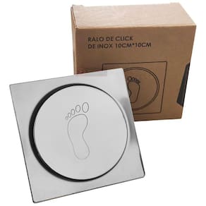 Ralo Inteligente invisível oculto Clique Veda cheiro mal odor e anti inseto Quadrado 10x10 Pop Up ( Novo Aço Inox 304)