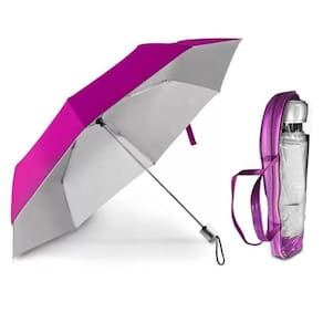 Guarda Chuva Proteção Solar Resistente Cabe Na Bolsa Rosa