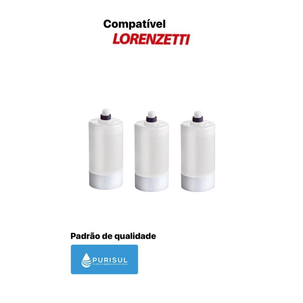 Kit Com 3 Refil Vela Filtro Lorenzetti Acquabella / Vitalle