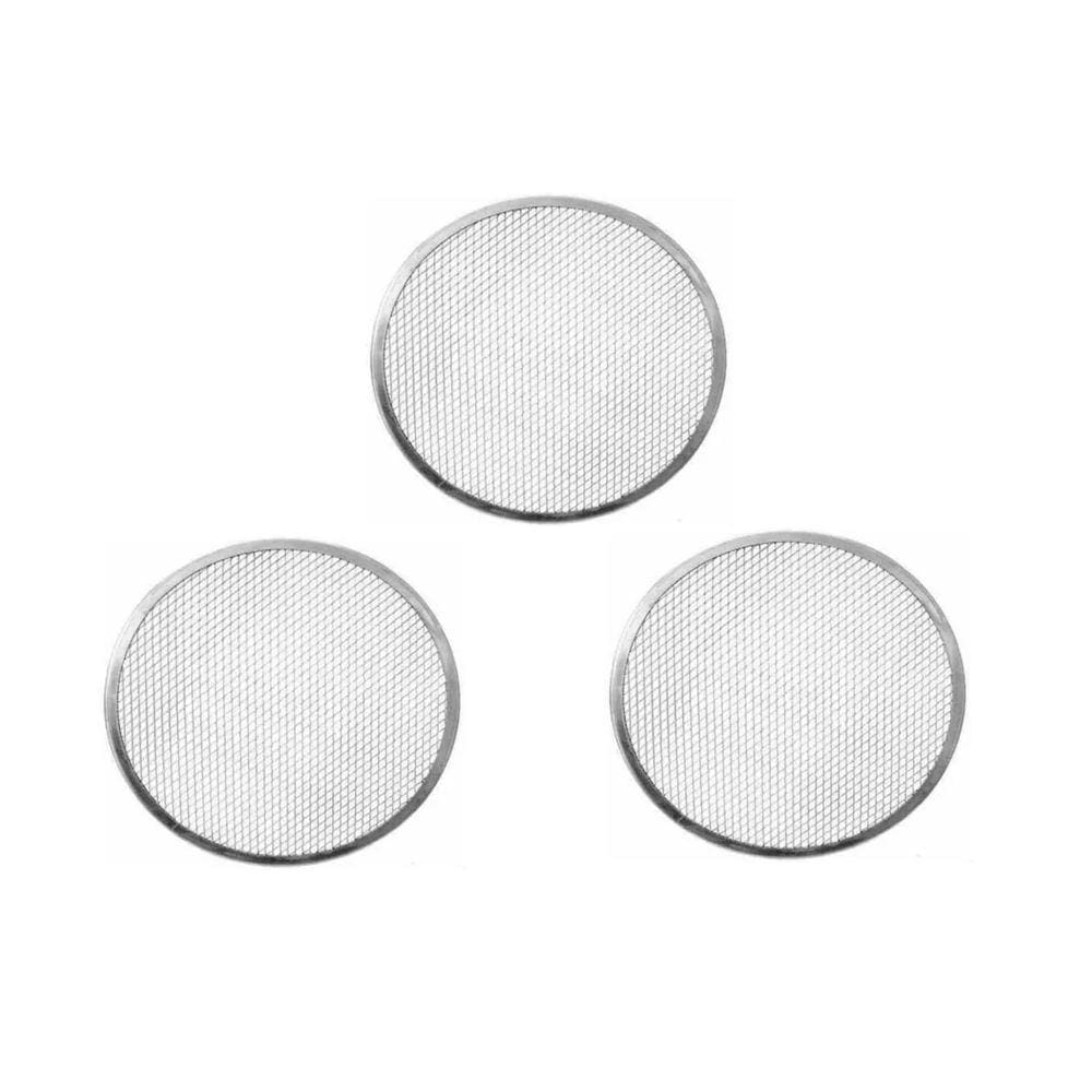 Kit c 3 Telas Redondas em Alumínio Forma de Pizza 30 cm ABC