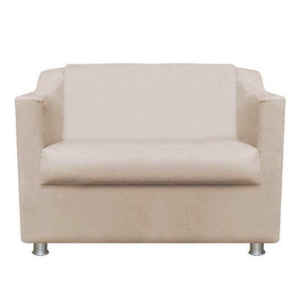 Namoradeira Bia P/ Sala de Estar Consultório Clinica Hospital Recepção Suede Bege - Decor Elity
