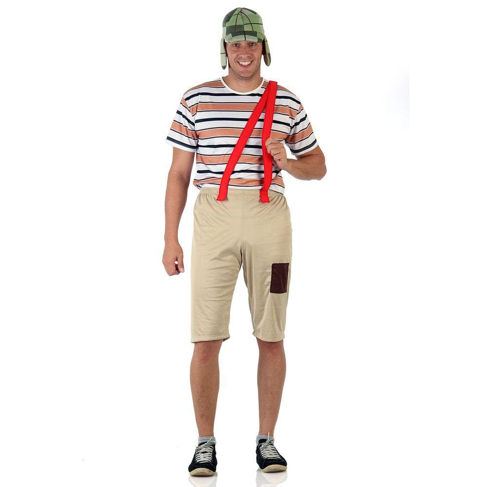 Fantasia Chaves Adulto Roupa Oficial Turma Chaves C/ Chapéu