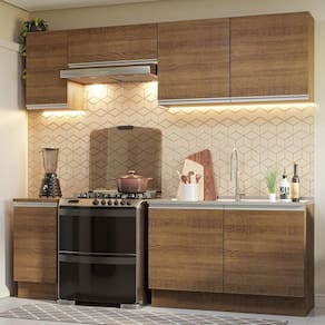 Armário De Cozinha 240Cm Rustic Glamy 10 Rustic