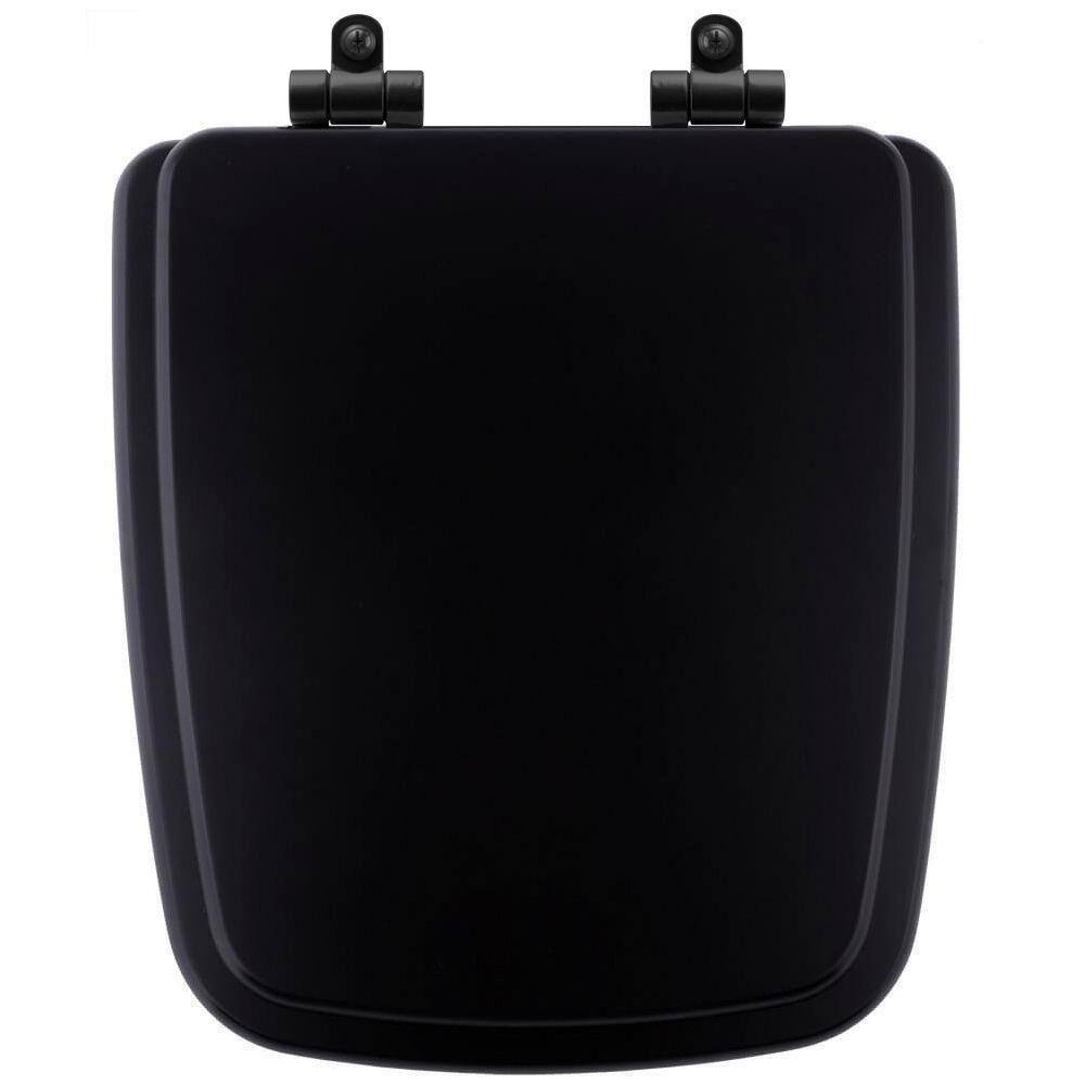 Assento Sanitário Poliéster Soft Close Boss Onix (Preto Fosco) Para Vaso Incepa Com Ferragem Preta