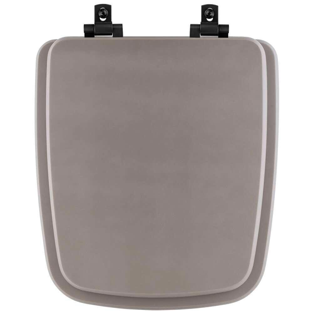 Assento Sanitário Mdf Soft Close Boss Stone (Cinza Fosco) Para Vaso Incepa Com Ferragem Preta