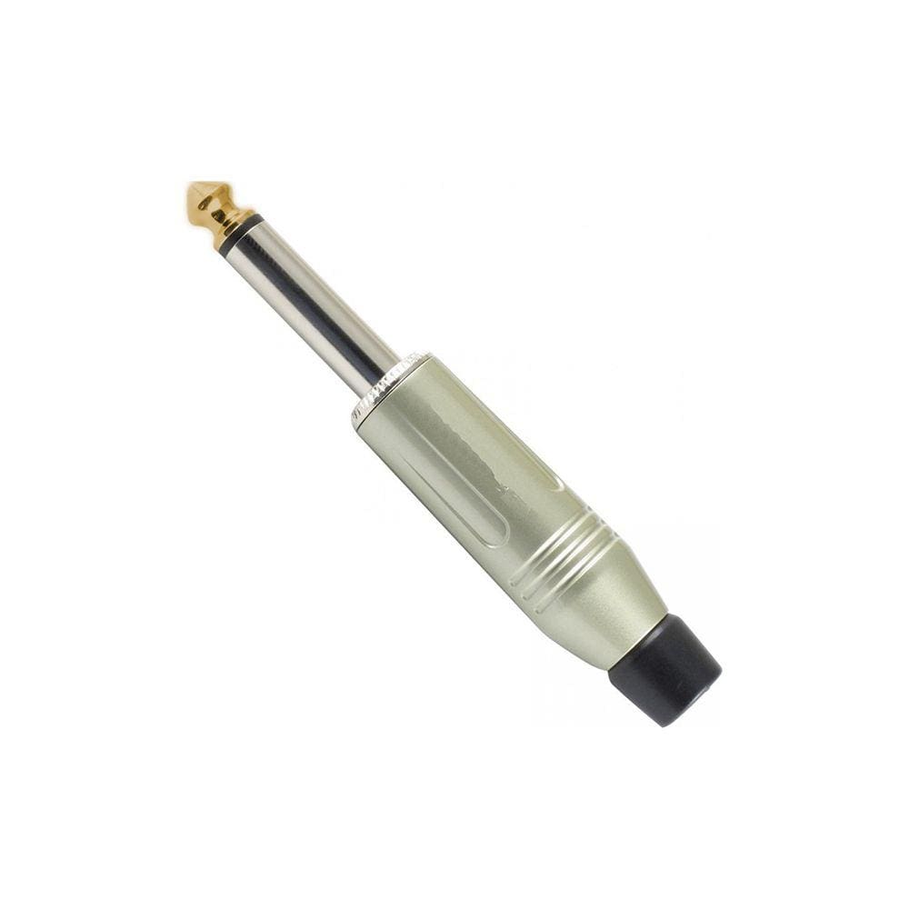 Plug P10 Mono Metal Ponta GOLD 17MM