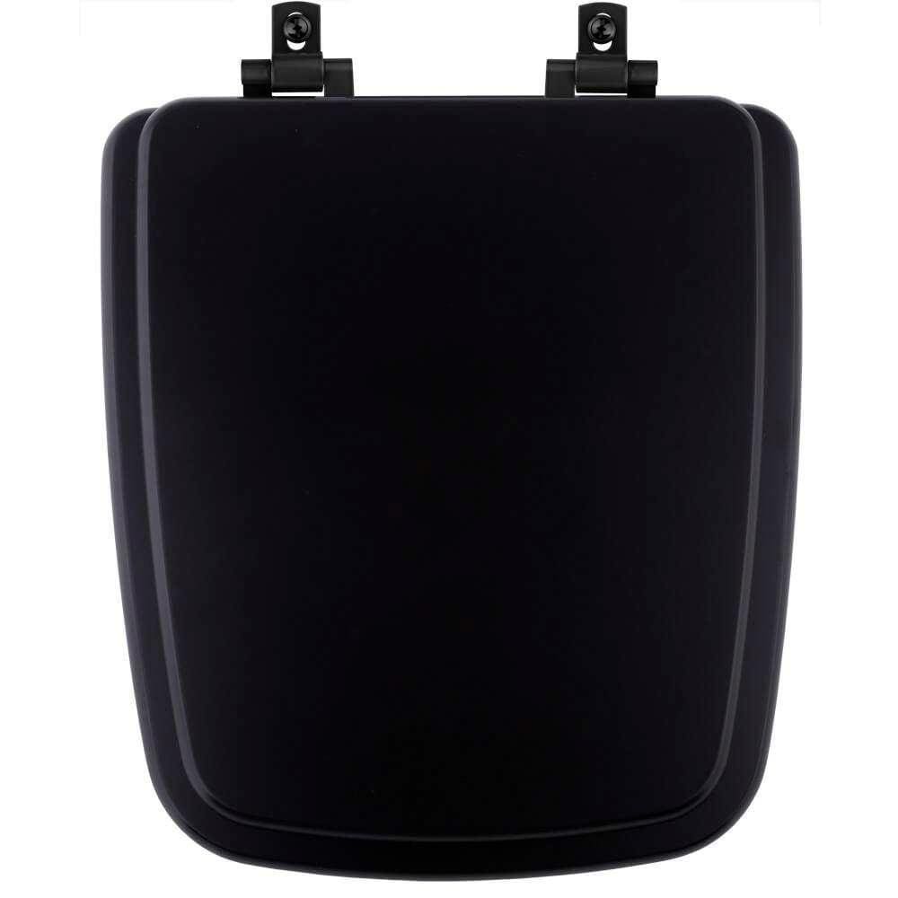 Assento Sanitário Mdf Soft Close Boss Onix (Preto Fosco) Para Vaso Incepa Com Ferragem Preta