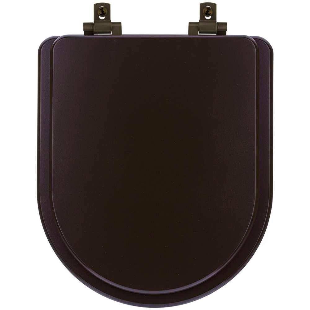 Assento Sanitário Mdf Soft Close Nuova Marrom Fosco Para Vaso Deca Com Ferragem Marrom