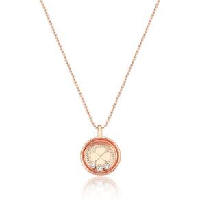 Colar Reliquaire Ballet Crystals Luck Revestido Em Ouro Rosê