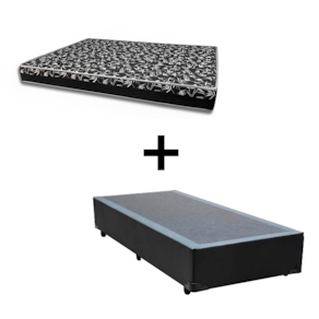 Cama Box Solteiro 88 - Tecido Sintético Preto com Colchão Belize Bello Box - D33 Preto 57x88x188