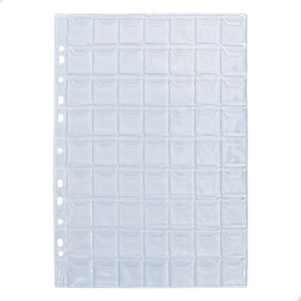 Kit 10 Folhas para Moedas 32x24 PVC 63 Bolsos