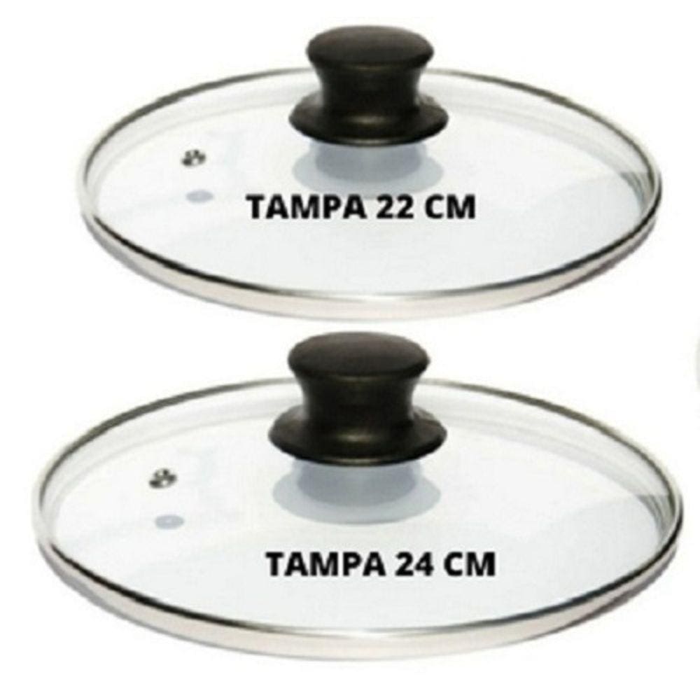 Kit Jogo 2 Tampa De Vidro Avulsa 22cm 24cm